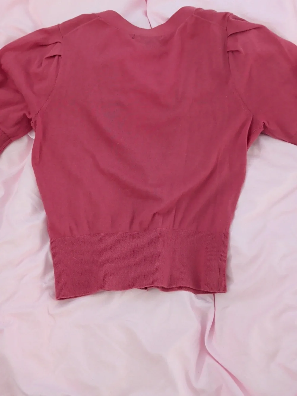 Banana Republic Rose-Pink Short Sleeve V-Neck Cardigan - Picture 5 of 5